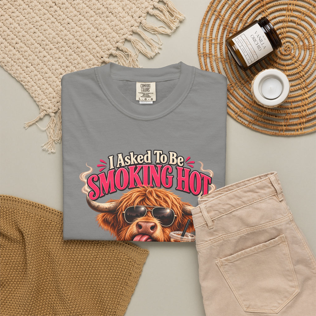 Menopause Smoking Hot Tee Shirt Funny Cow with Sunglasses and Drink