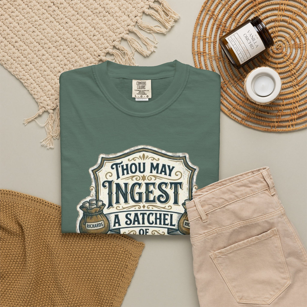 Tee Shirt Thou May Ingest a Satchel of Richards Vintage Apothecary Graphic