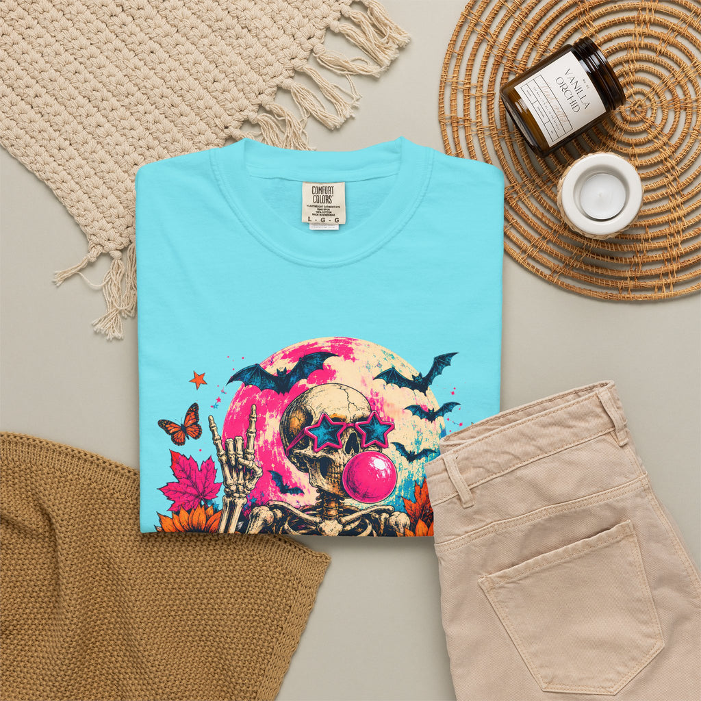 Spooky Season Skull T Shirt Colorful Halloween Skeleton Graphic Tee