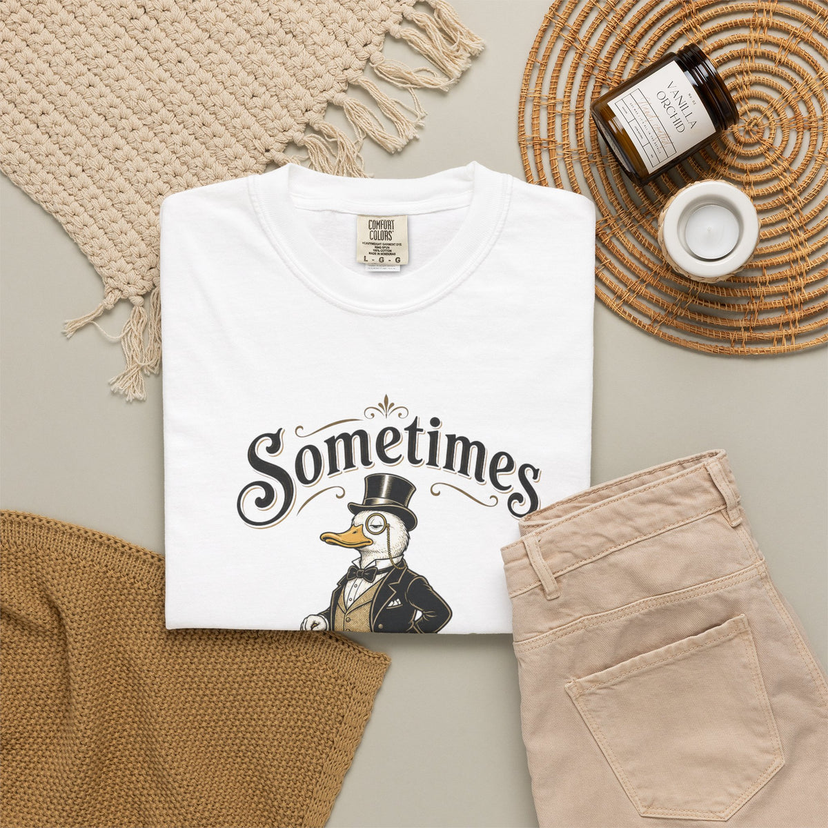 Sometimes I Just Be Fartin Tee Shirt Humorous Vintage Duck Graphic Tee