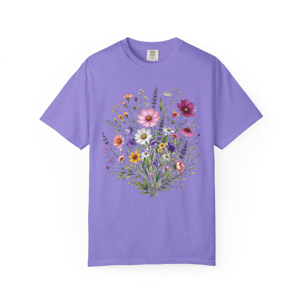 Floral Bouquet T Shirt Wildflower Garden Graphic Tee