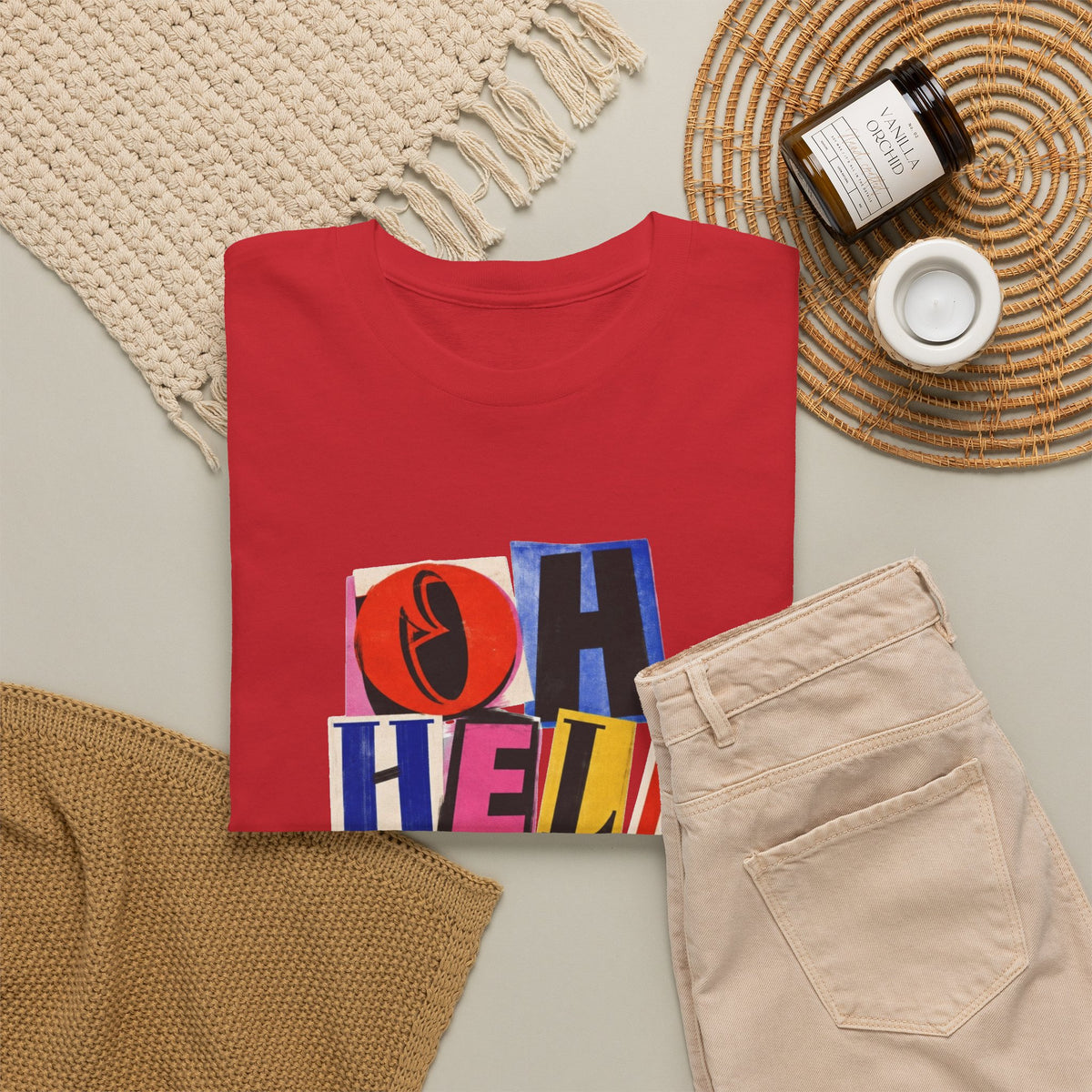 Oh Hell Naw Graphic Tee Colorful Retro Statement Shirt