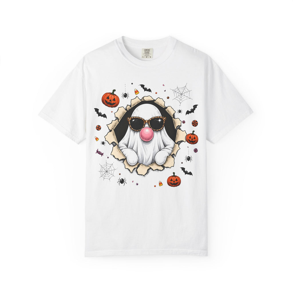 Halloween Gnome T-Shirt Funny Bubblegum Ghost and Leopard Butt Graphic Tee