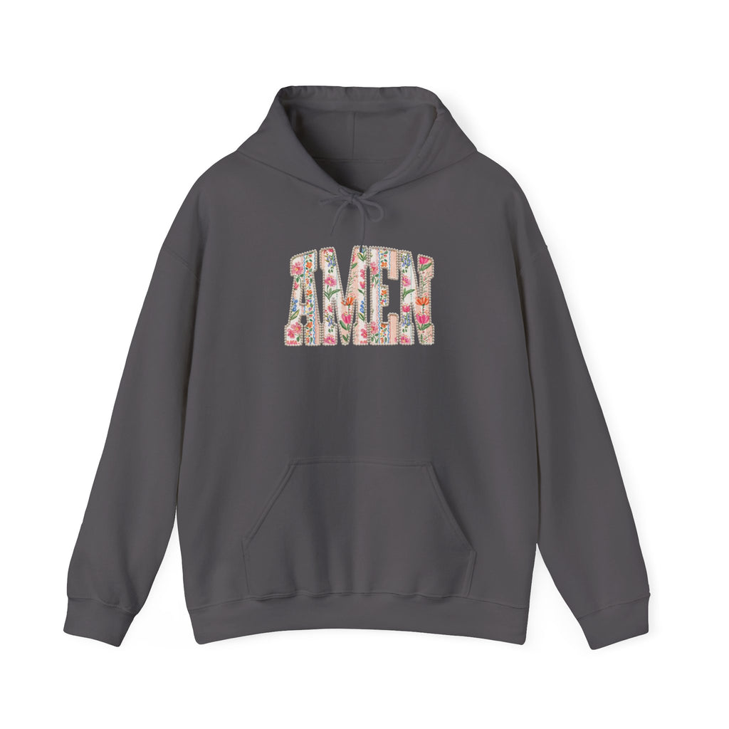Floral AMEN Hoodie, Christian Faith Sweatshirt, Colorful Floral Religious Hoodie, Inspirational Christian Gift for Women