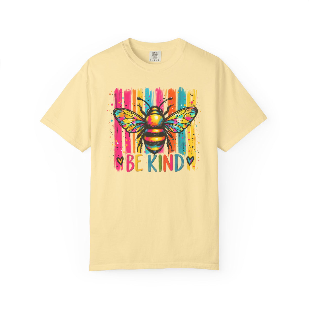 Bee Kind T Shirt Colorful Retro Striped Graphic Tee