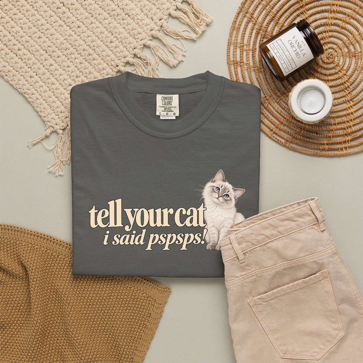 Tell Your Cat I Said Pssssp T shirt | Cute Kitten Graphic Tee