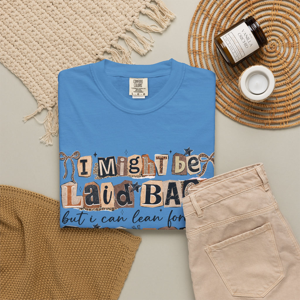 Laid Back but can Lean Forward Real Quick Graphic Tee Casual Vintage Inspired Funny Shirt