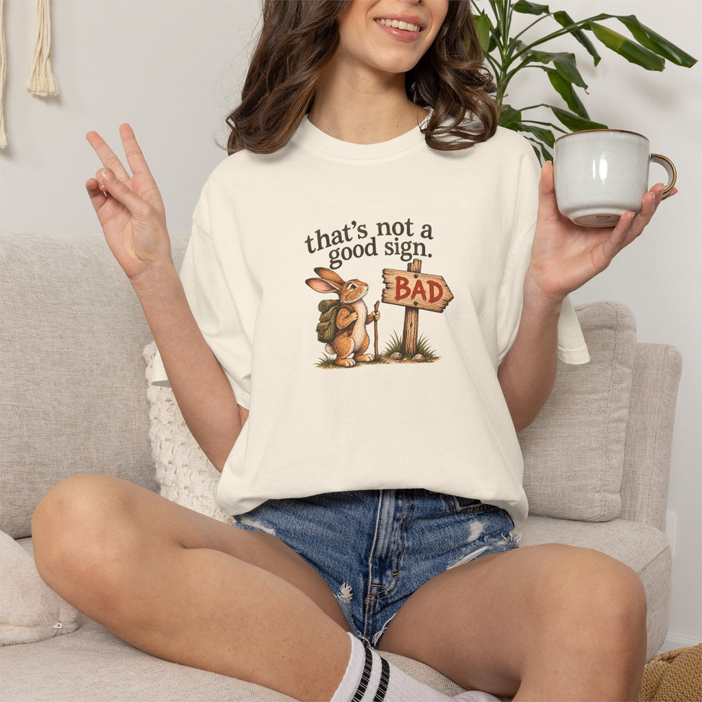 Thats Not a Good Sign bunny hikers mugshot Tee Shirt Funny hiking rabbit tee