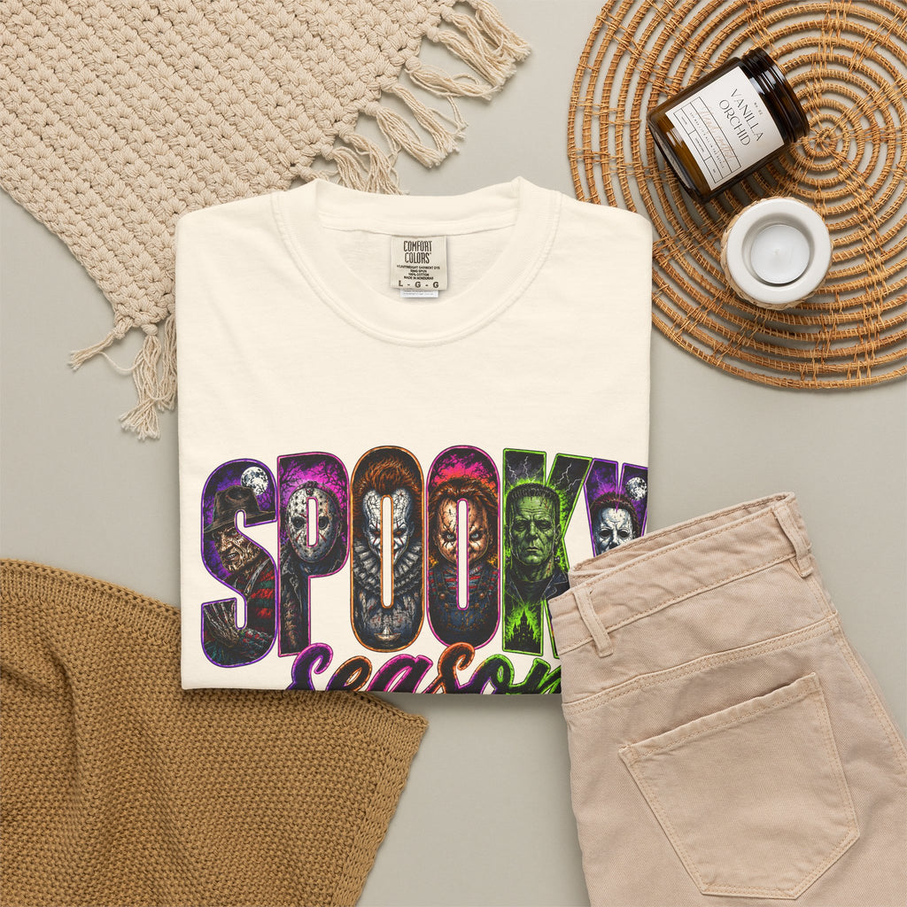 Spooky Season Tee Shirt Halloween Vintage Horror Graphic