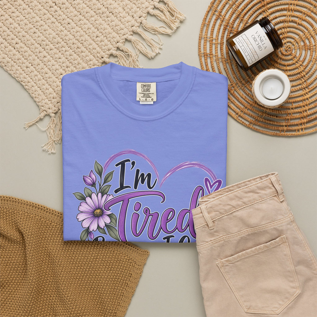Im Tired Because I Care floral heart T Shirt Caregiver tee