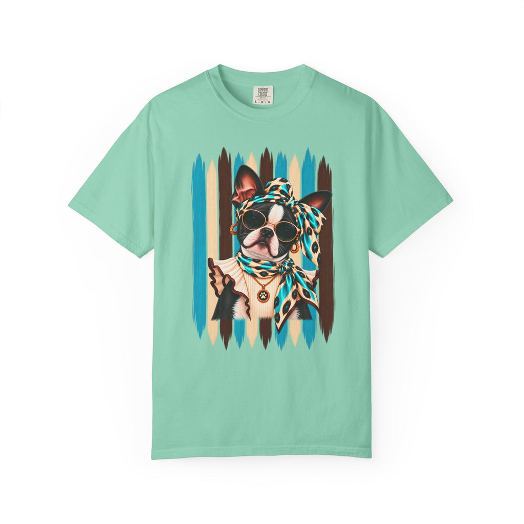 Boston Terrier Shirt, Trendy Dog Mom Tee, Artsy Dog Lover Gift, Comfort Colors T-Shirt, Sassy Boutique Dog Graphic Tee