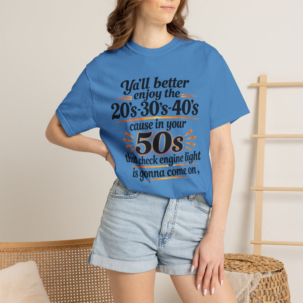 Funny Check Engine Light 50s Retirement T-Shirt