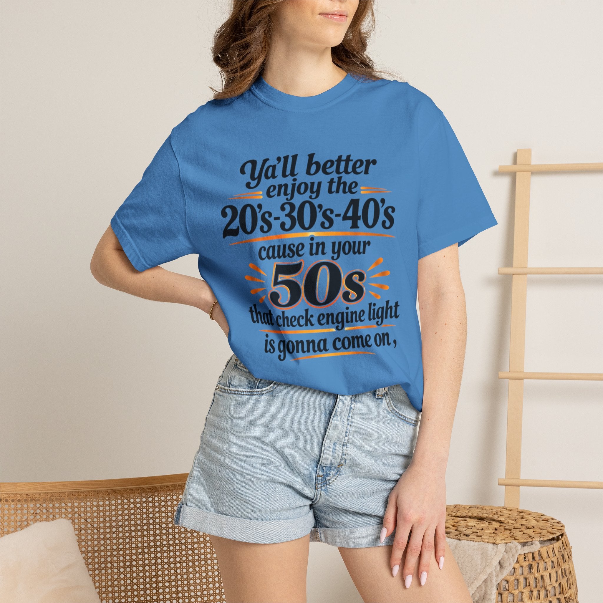 Funny Check Engine Light 50s Retirement T-Shirt