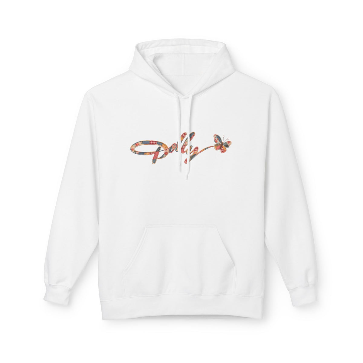 Dolly Patchwork Script Hoodie Womens Butterfly Signature Pullover