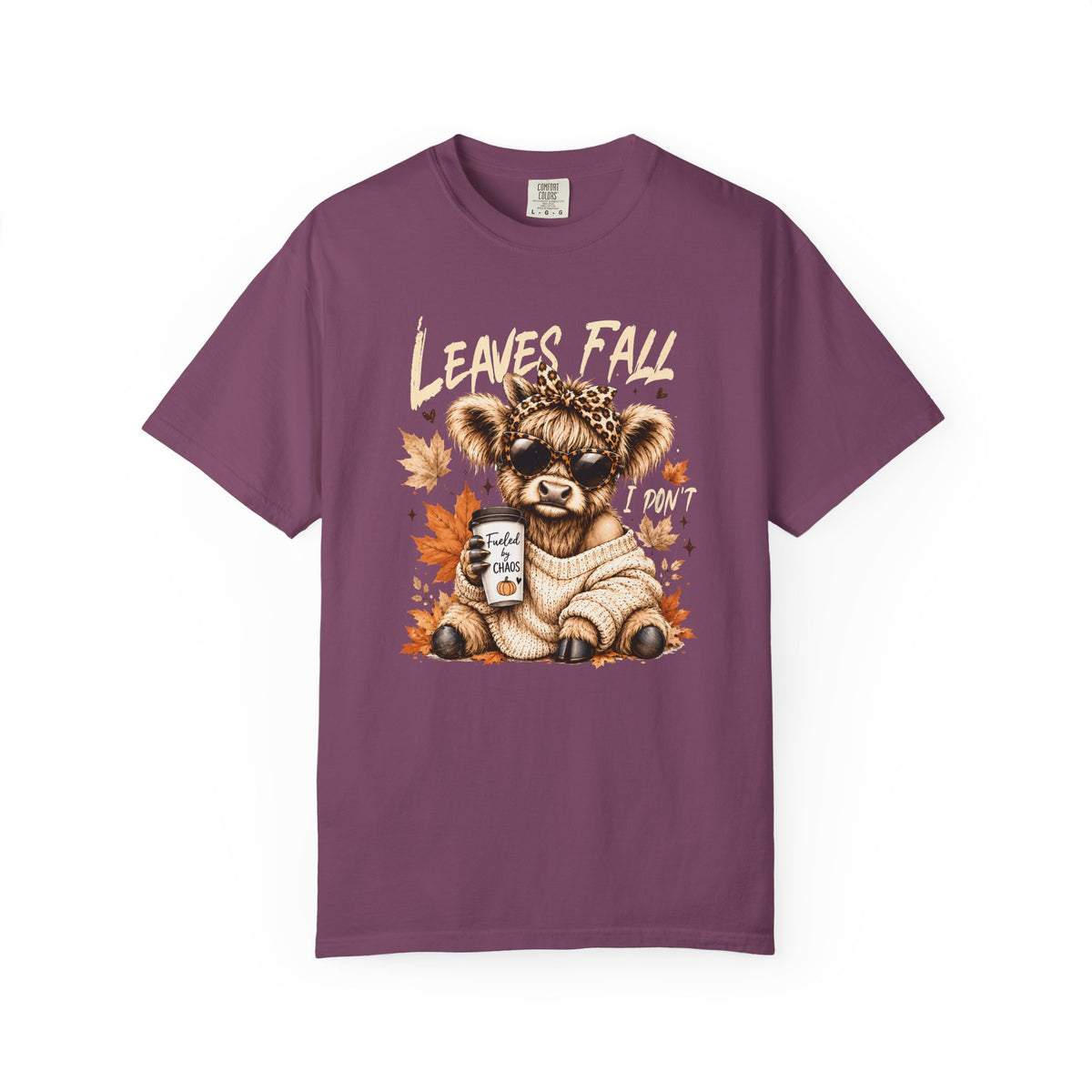 Fall Cow Graphic Tee Shirt Leaves Fall I Dont Cozy Autumn Tee
