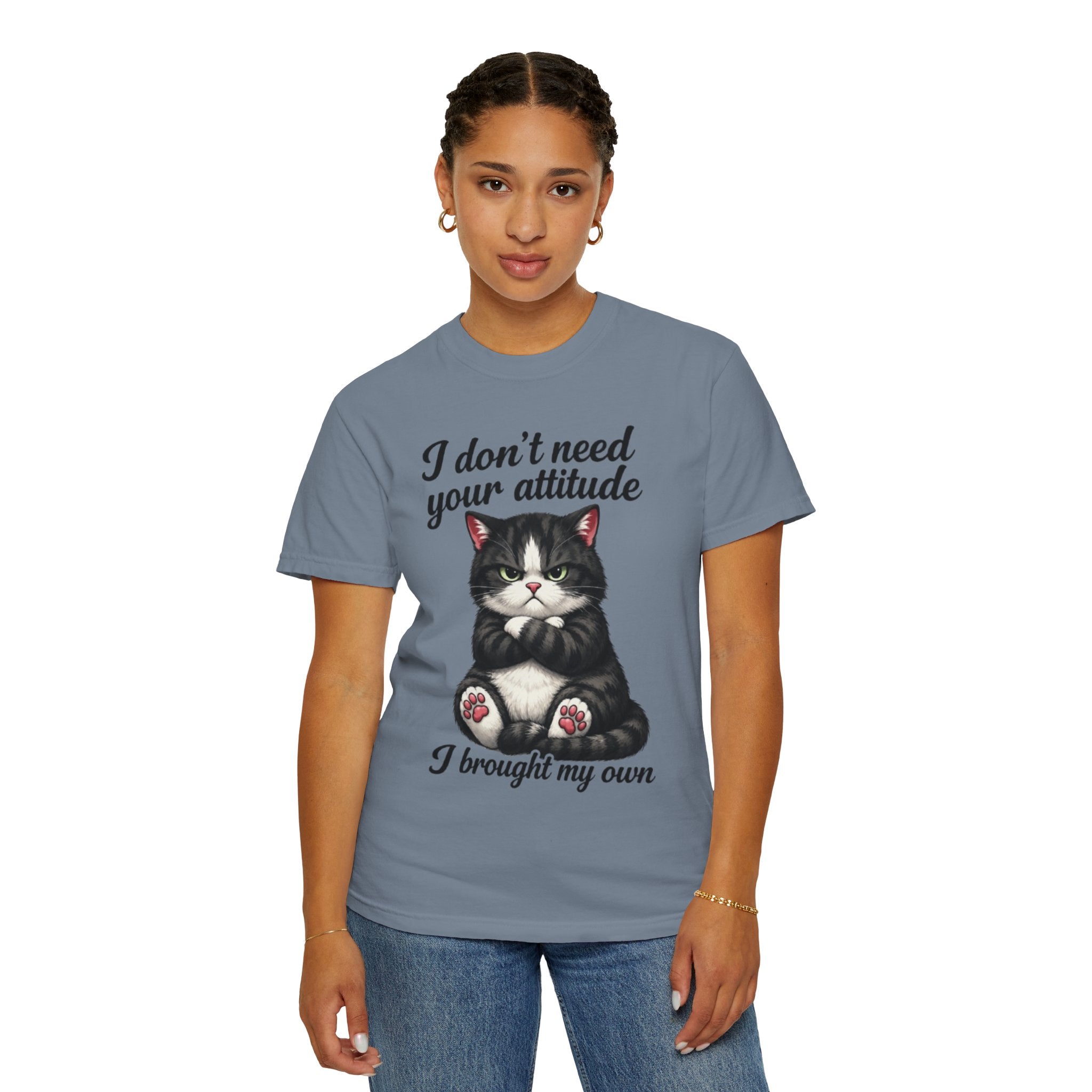 Cat Attitude T-Shirt I Don't Need Your Attitude I Brought My Own Funny Cat Tee