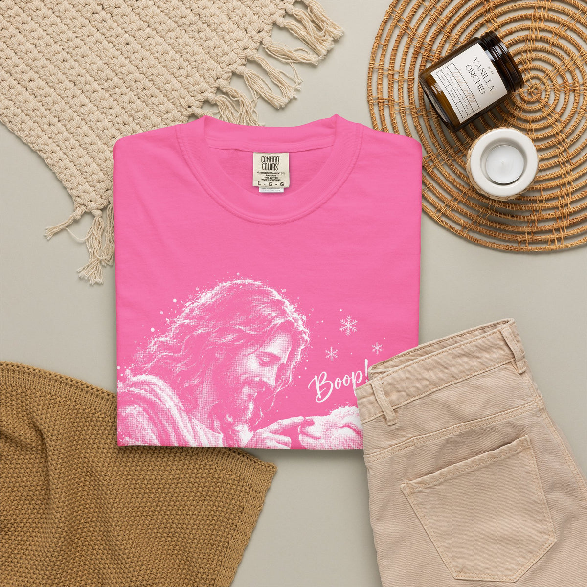 Jesus Boop Shirt, Jesus and Lamb Christian T-Shirt, Cute Faith Based Tee, Funny Jesus Shirt, Religious Gift for Women, Christian Graphic Tee