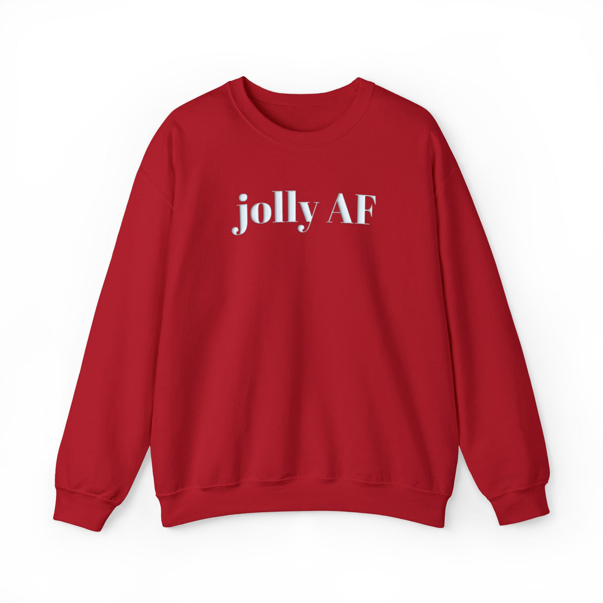 Jolly AF Puff Print Sweatshirt, Funny Christmas Crewneck, Sarcastic Holiday Sweater, Minimalist Christmas Shirt, Gift for Her