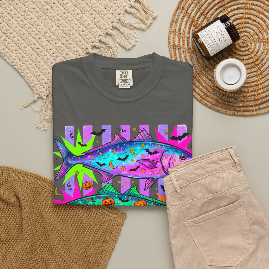 Bright Halloween Tropical Mackerel T-Shirt — Colorful Surf & Beach Fish Graphic Tee