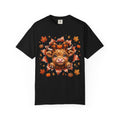 Highland Cow Autumn Tee Shirt Cute Fall Plaid Calf Design