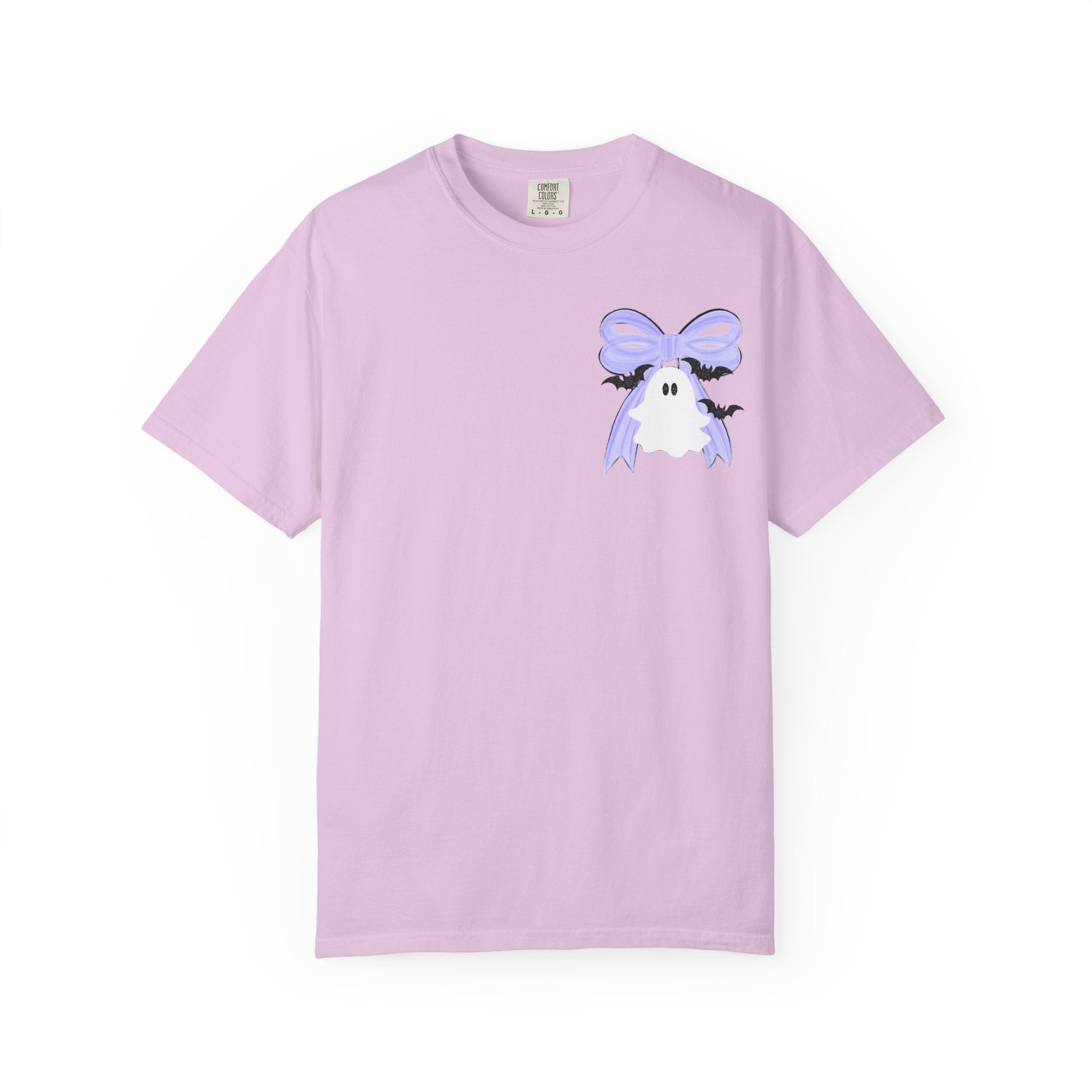 Spooky Season Ghost Tee Lavender Bow Halloween T Shirt