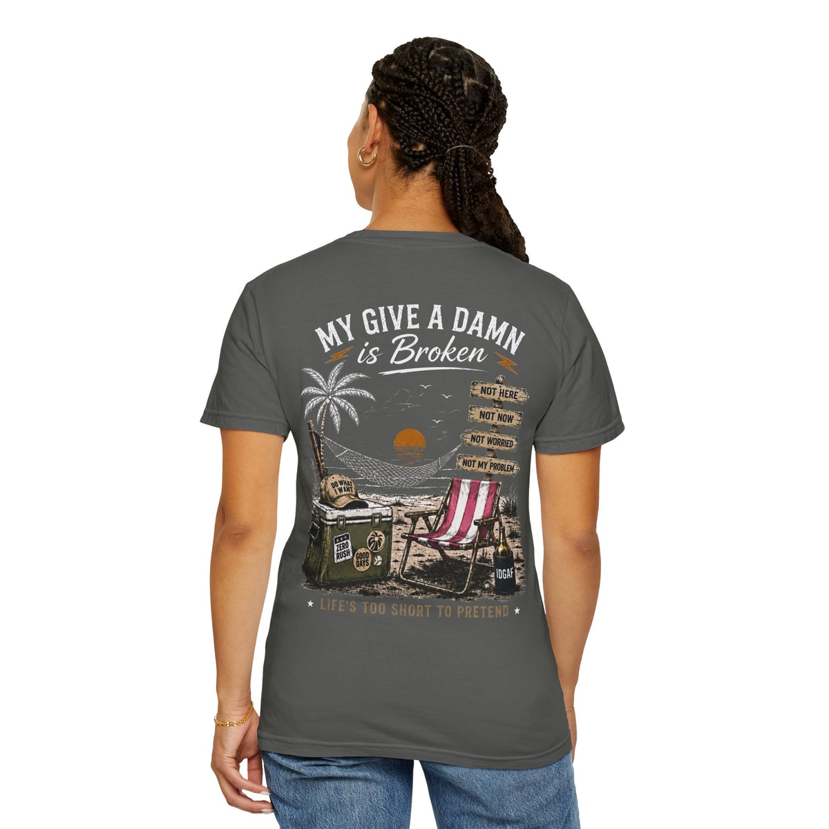 Tee Shirt Too Old to Care Beach Vintage Graphic Tee