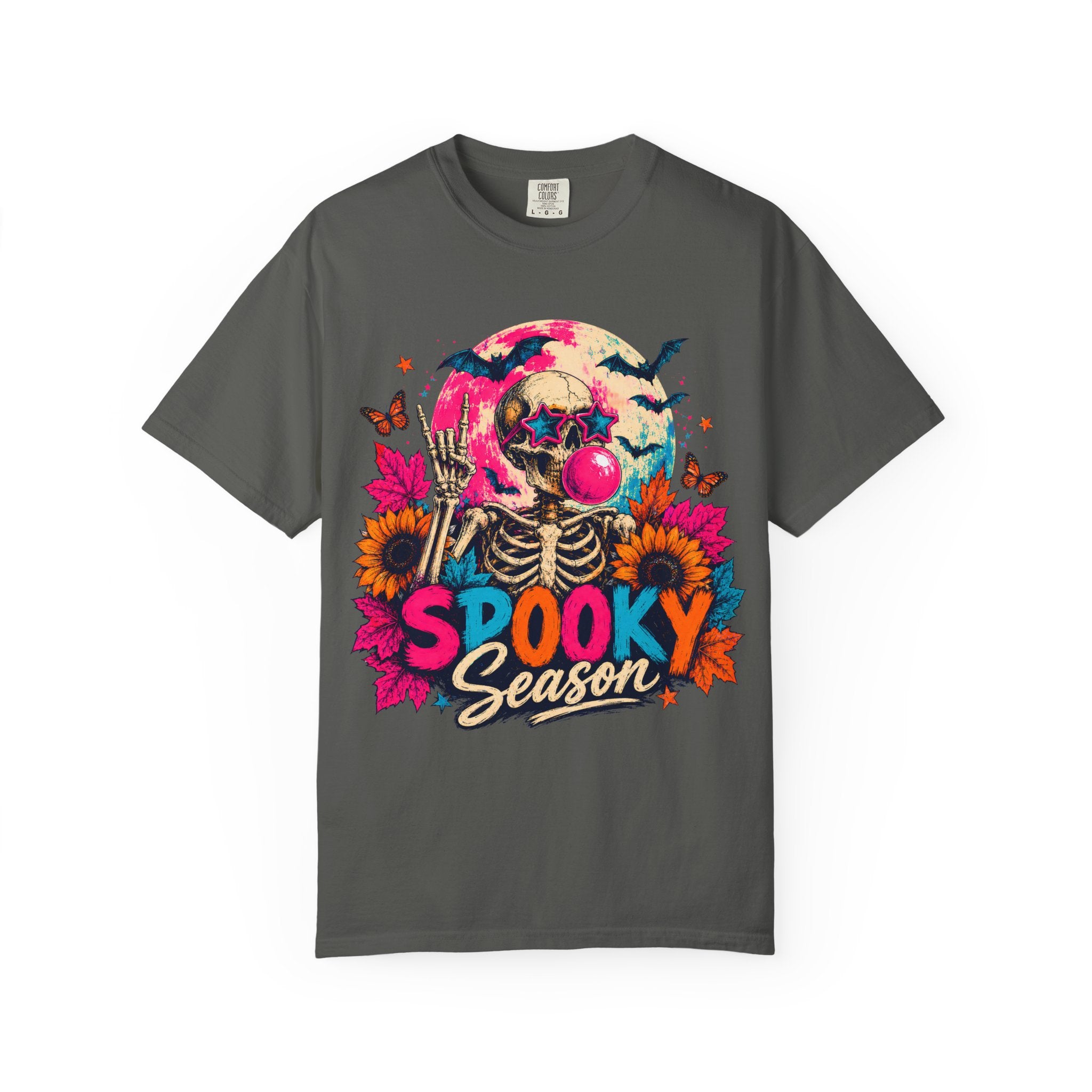Spooky Season Skull T Shirt Colorful Halloween Skeleton Graphic Tee