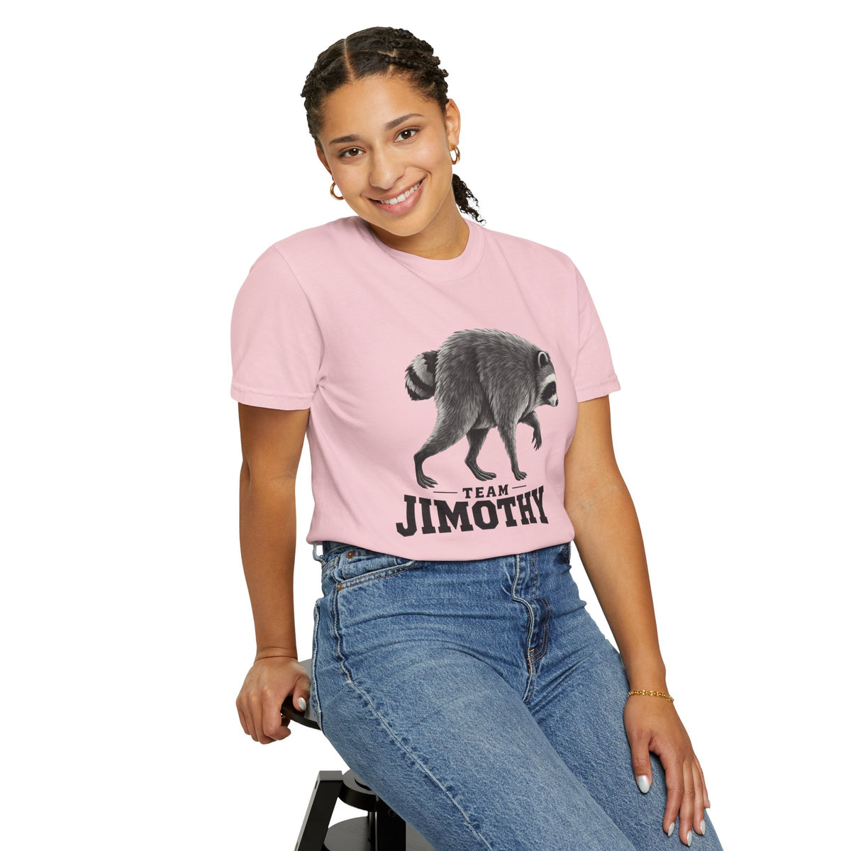 Team Jimothy Raccoon Garment Dyed Tee Shirt Vintage Wildlife Graphic Tee