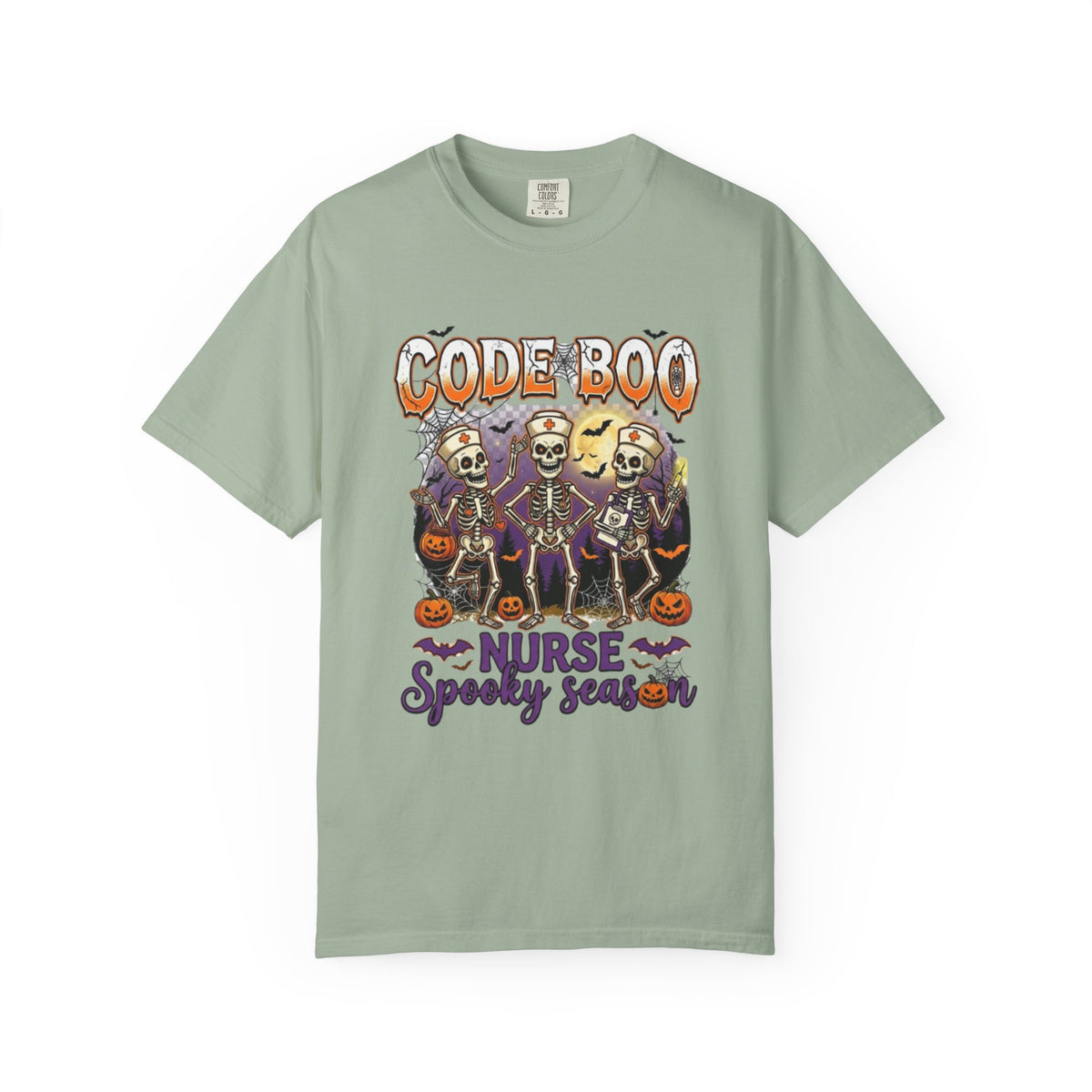 Nurse Code Boo Halloween T‑Shirt Spooky Season Skeletons