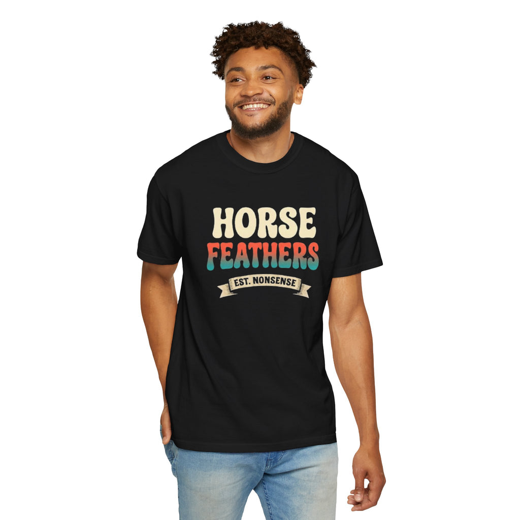 Horse Feathers Graphic T-Shirt Vintage Retro Logo Tee