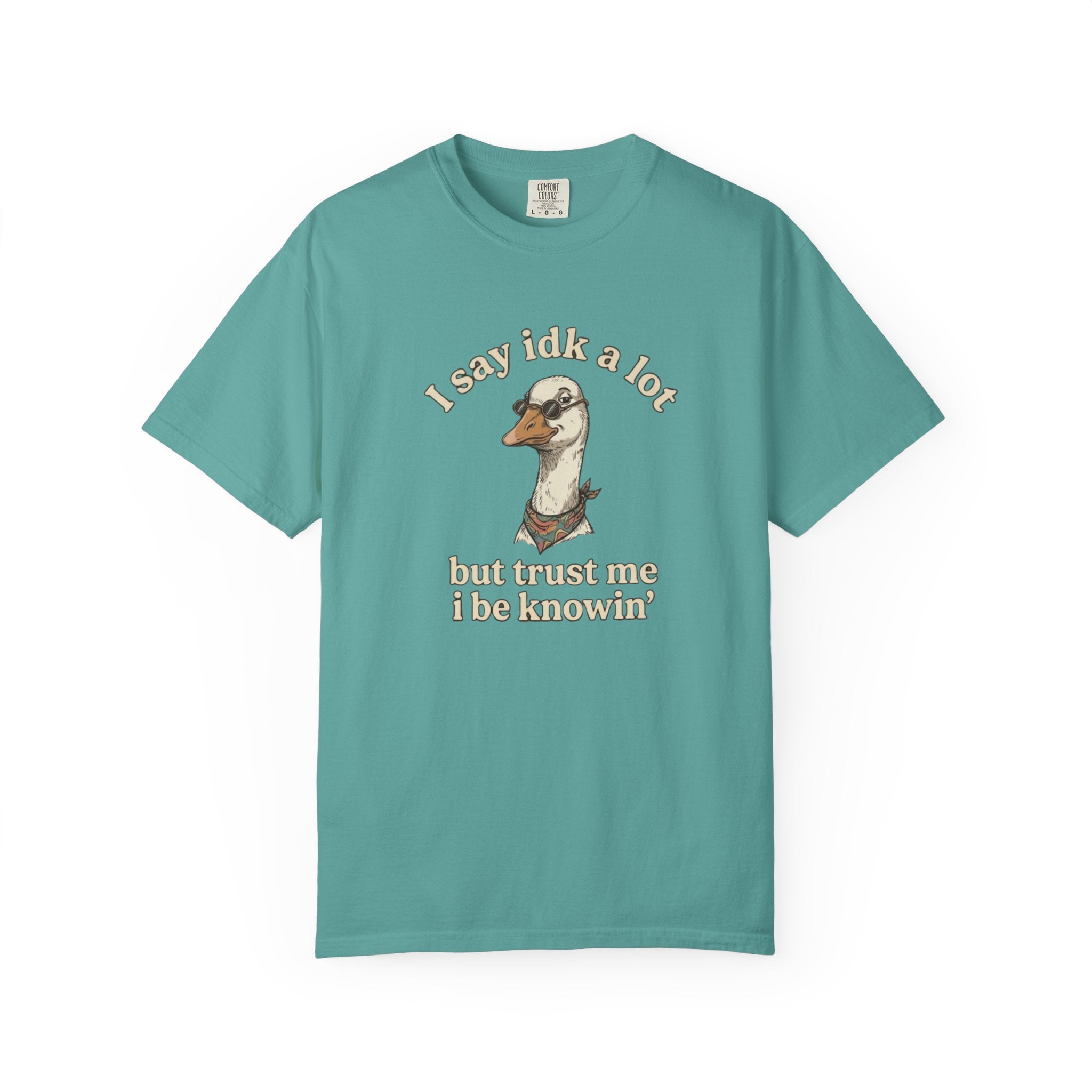 Funny Goose T Shirt Say Idk a Lot But Trust Me I Be knowin Graphic Tee