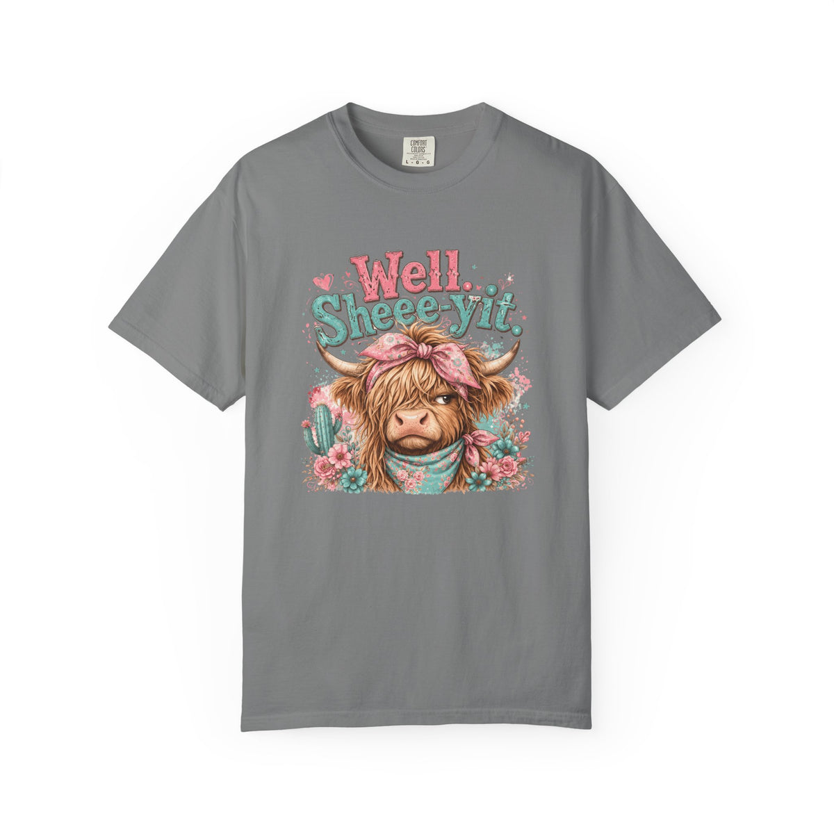 T-Shirt Well Sheey it Cute Highland Cow Graphic Tee
