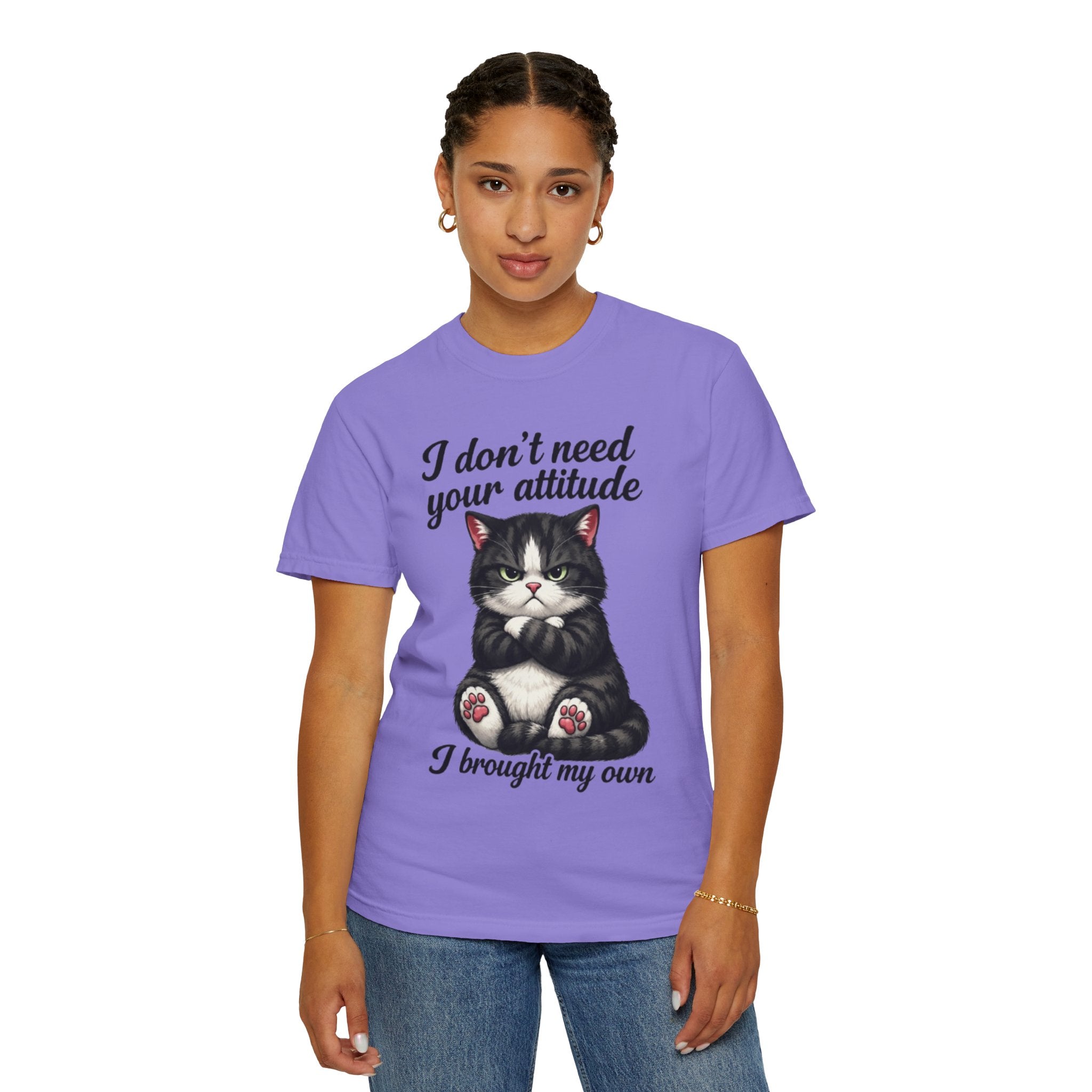 Cat Attitude T-Shirt I Don't Need Your Attitude I Brought My Own Funny Cat Tee
