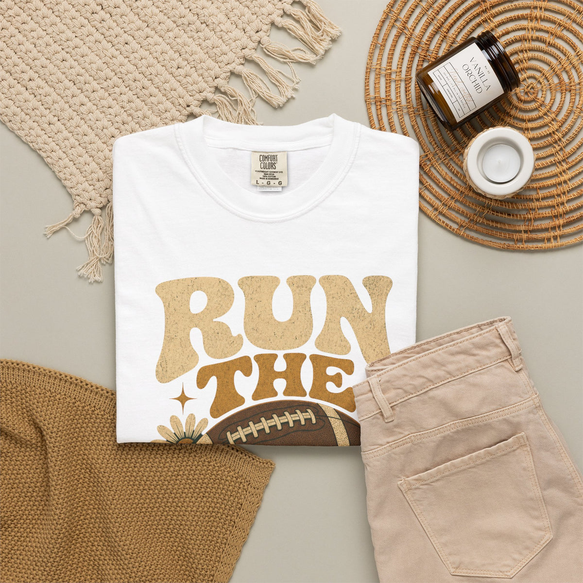 Run the Dang Ball Football T Shirt Retro Gridiron Graphic Tee