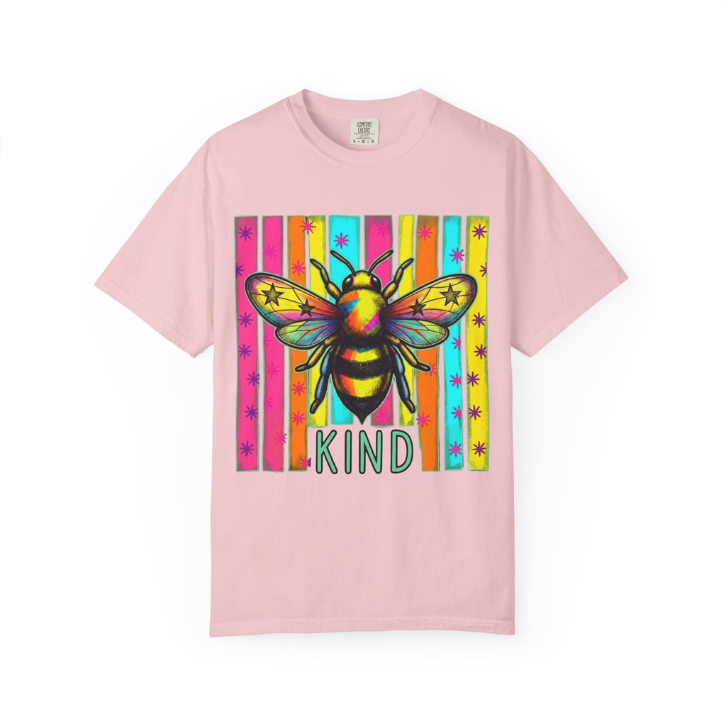 Bee Kind T Shirt Colorful Retro Striped Graphic Tee
