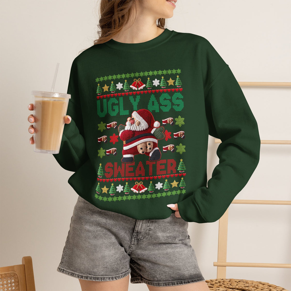 Funny Ugly Christmas Sweater, Ugly Ass Sweater Sweatshirt, Sarcastic Christmas Shirt, Adult Holiday Party Outfit, Gag Gift