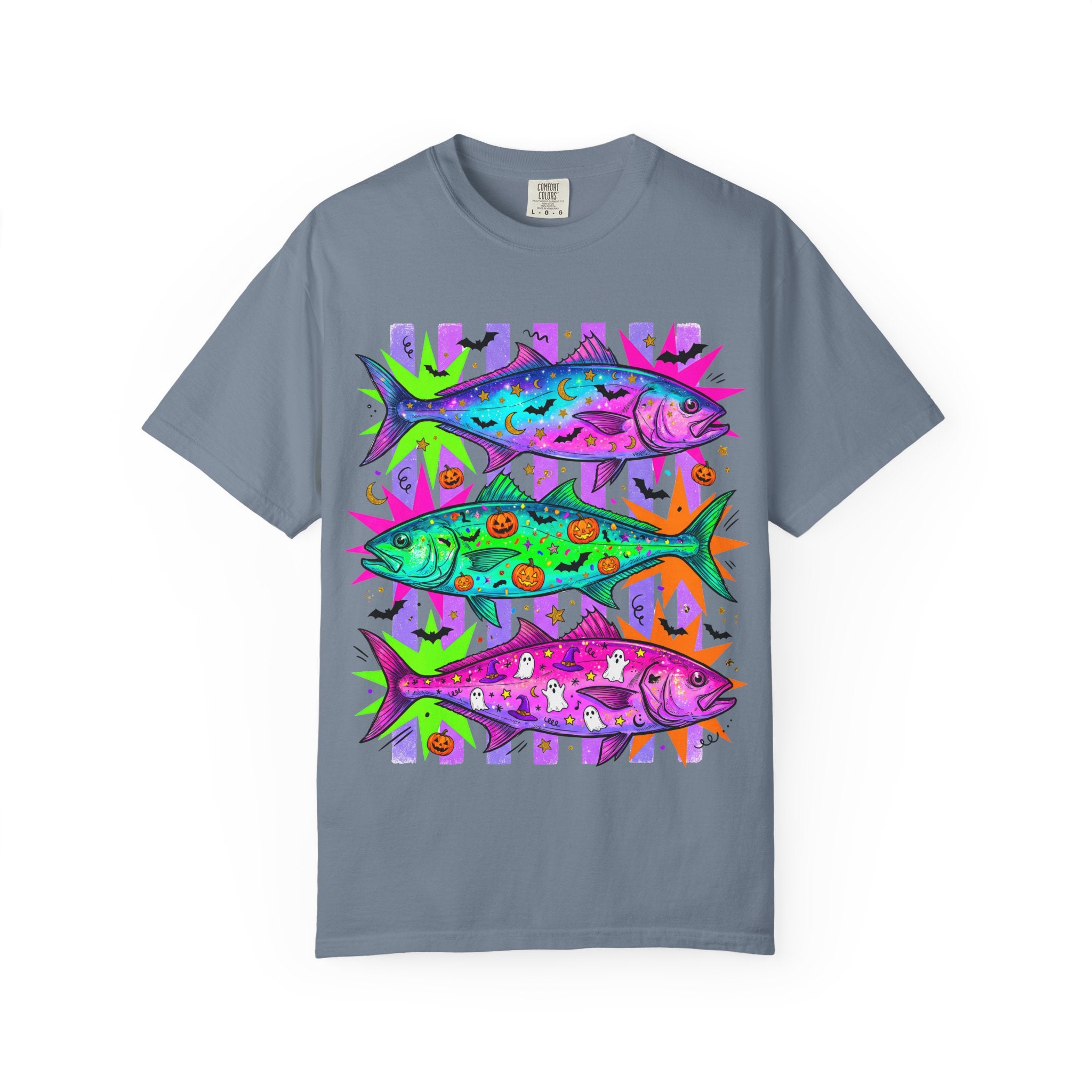 Bright Halloween Tropical Mackerel T-Shirt — Colorful Surf & Beach Fish Graphic Tee