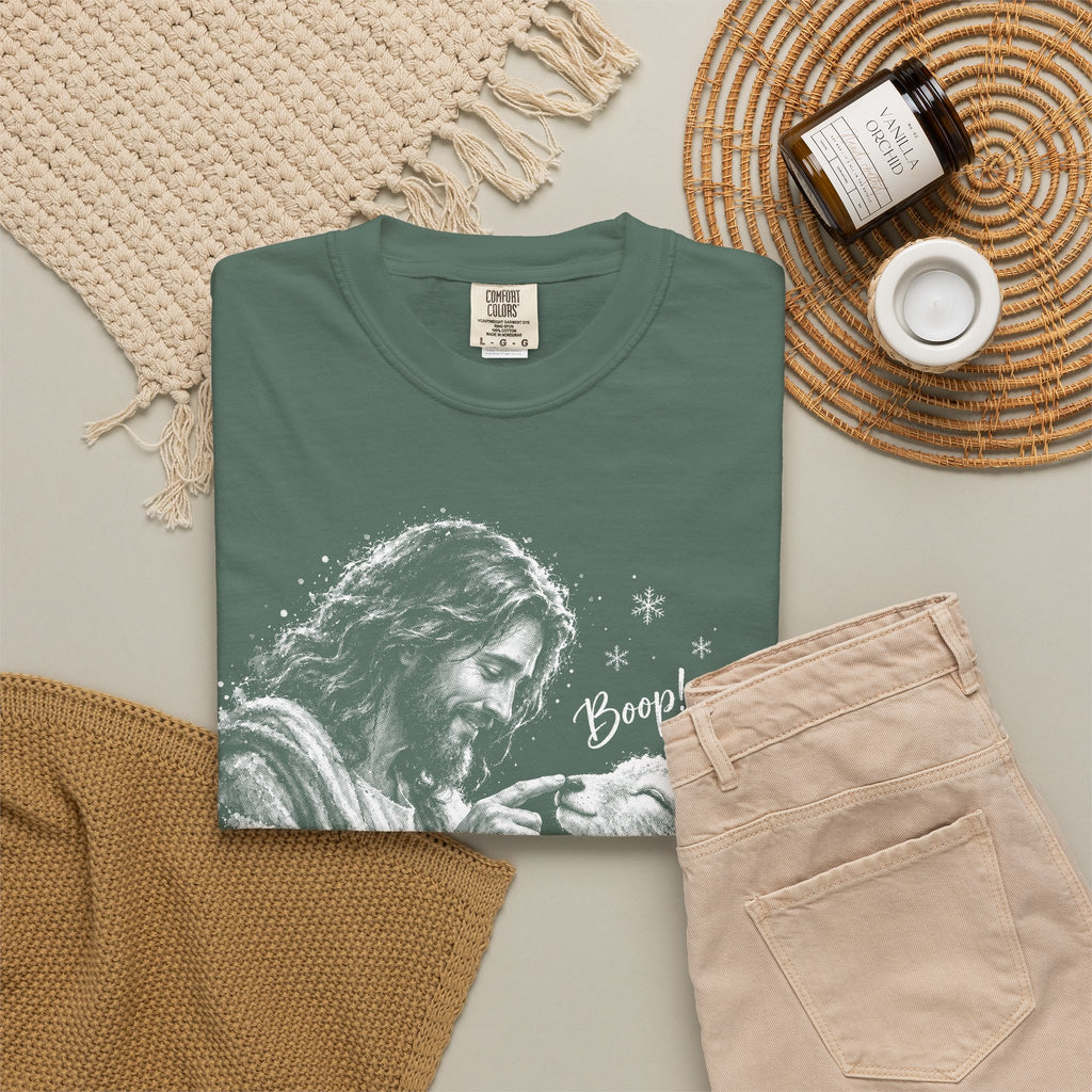 Jesus Boop Shirt, Jesus and Lamb Christian T-Shirt, Cute Faith Based Tee, Funny Jesus Shirt, Religious Gift for Women, Christian Graphic Tee