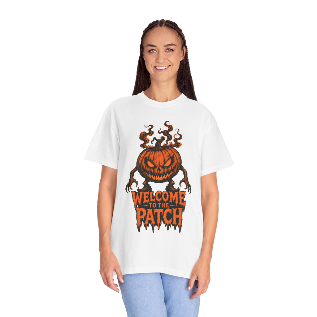 Welcome to the Patch Pumpkin T Shirt Halloween Horror Tee