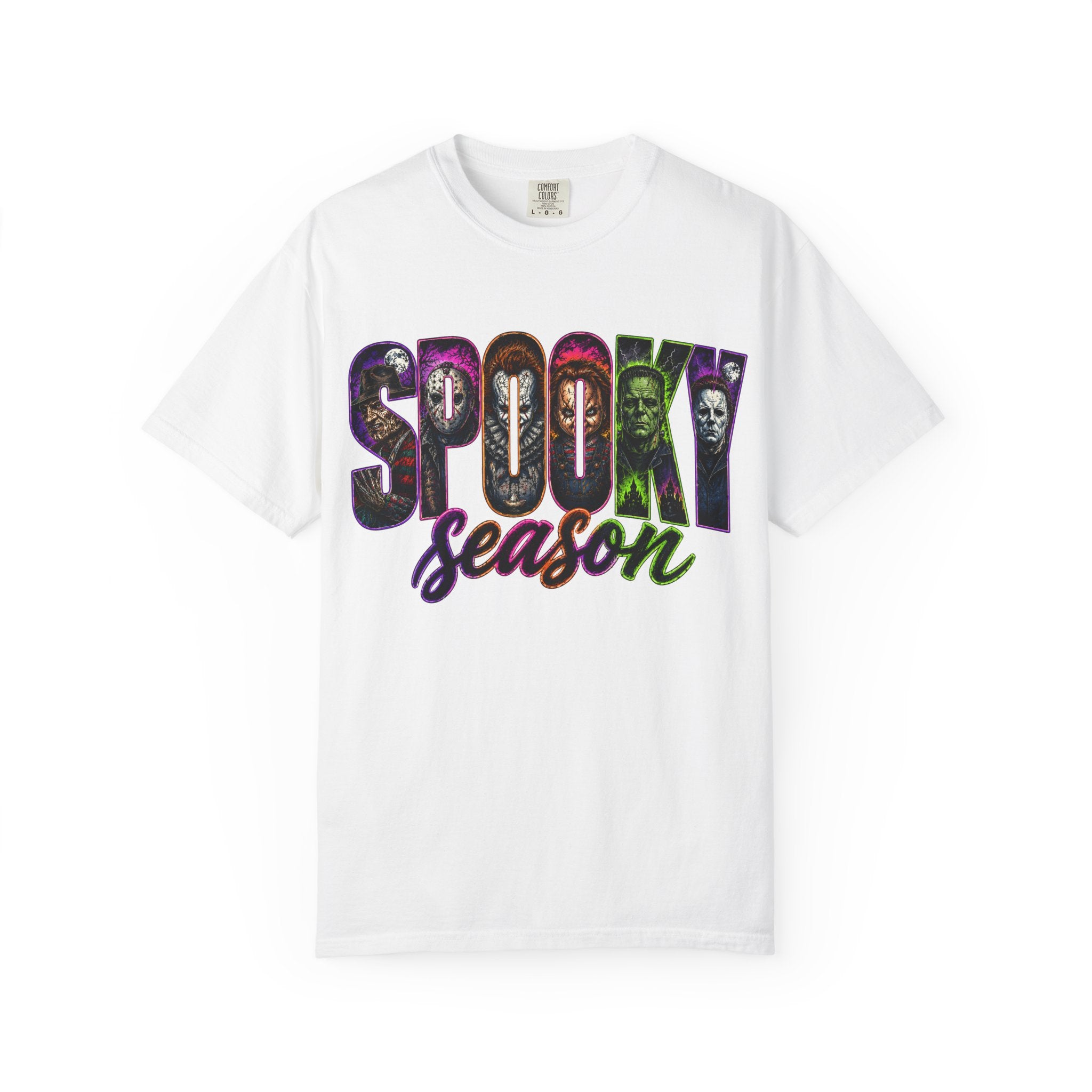 Spooky Season Graphic T Shirt Halloween Horror Movie Mask Design