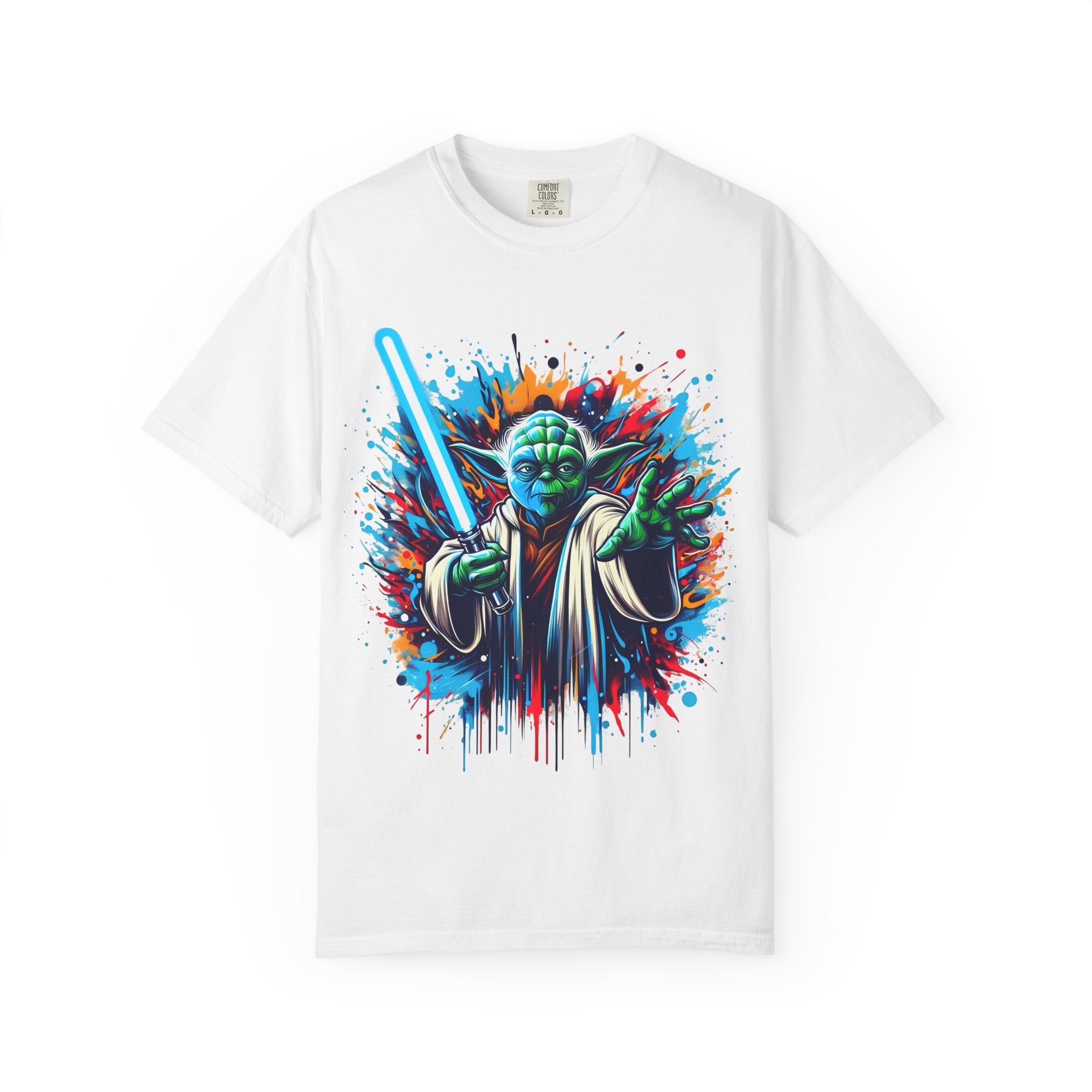 Galactic Jedi Warrior T Shirt Yoda Lightsaber Graphic Tee