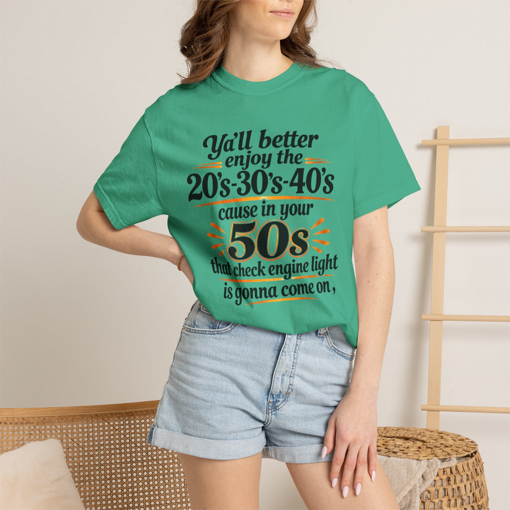 Funny Check Engine Light 50s Retirement T-Shirt