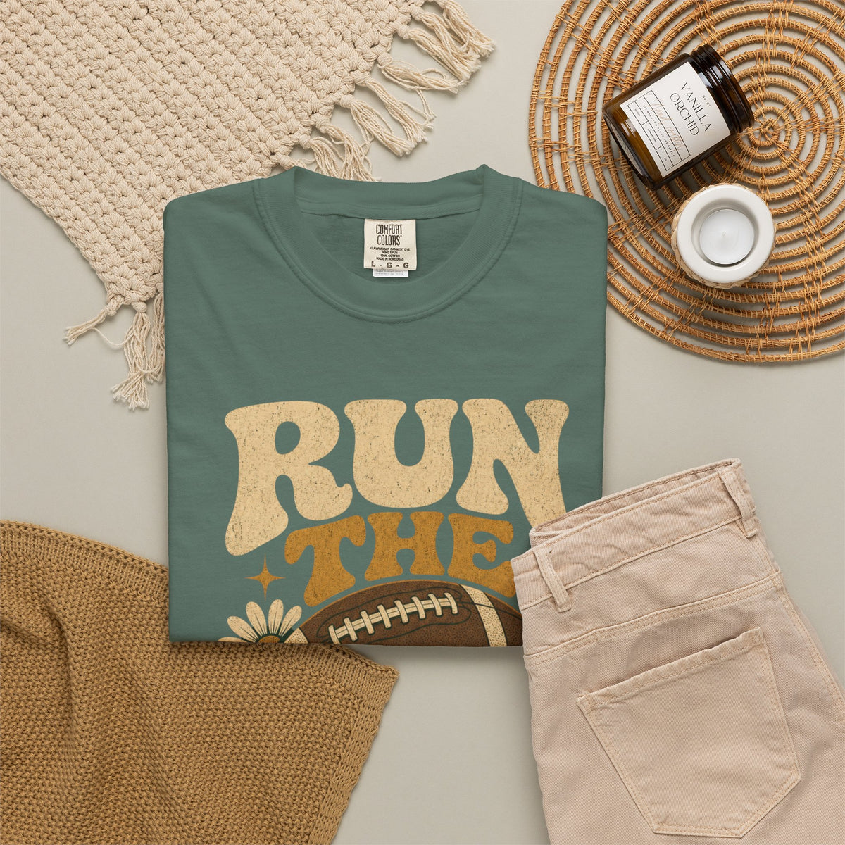 Run the Dang Ball Football T Shirt Retro Gridiron Graphic Tee