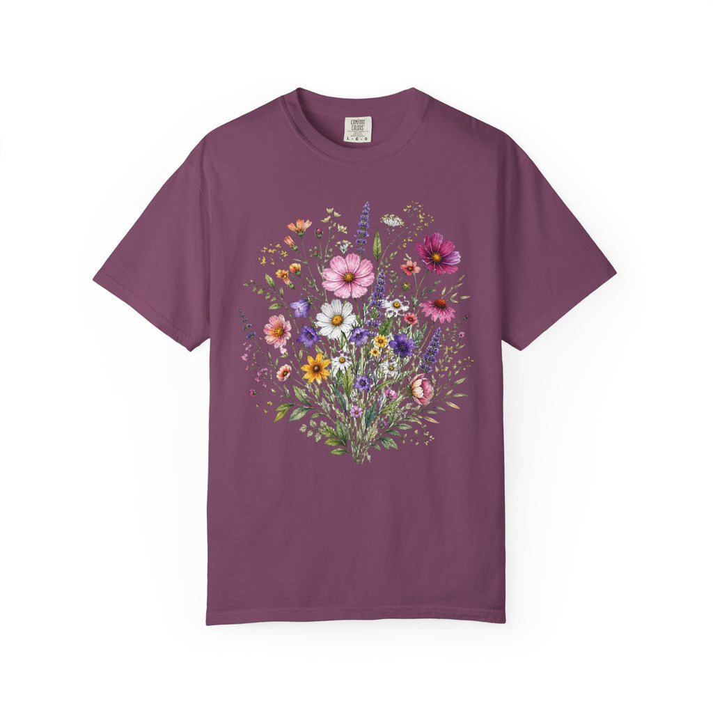Floral Bouquet T Shirt Wildflower Garden Graphic Tee