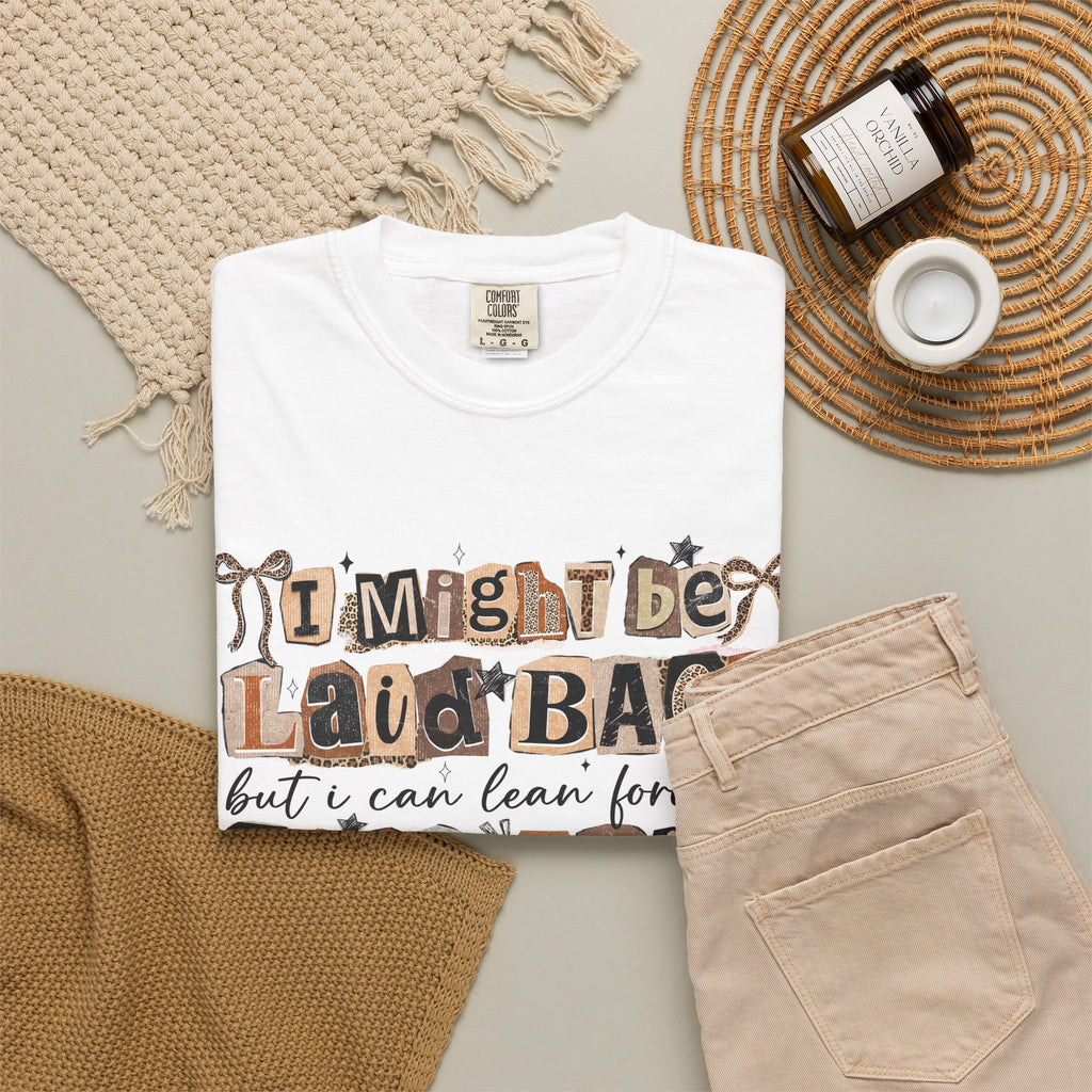 Laid Back but can Lean Forward Real Quick Graphic Tee Casual Vintage Inspired Funny Shirt