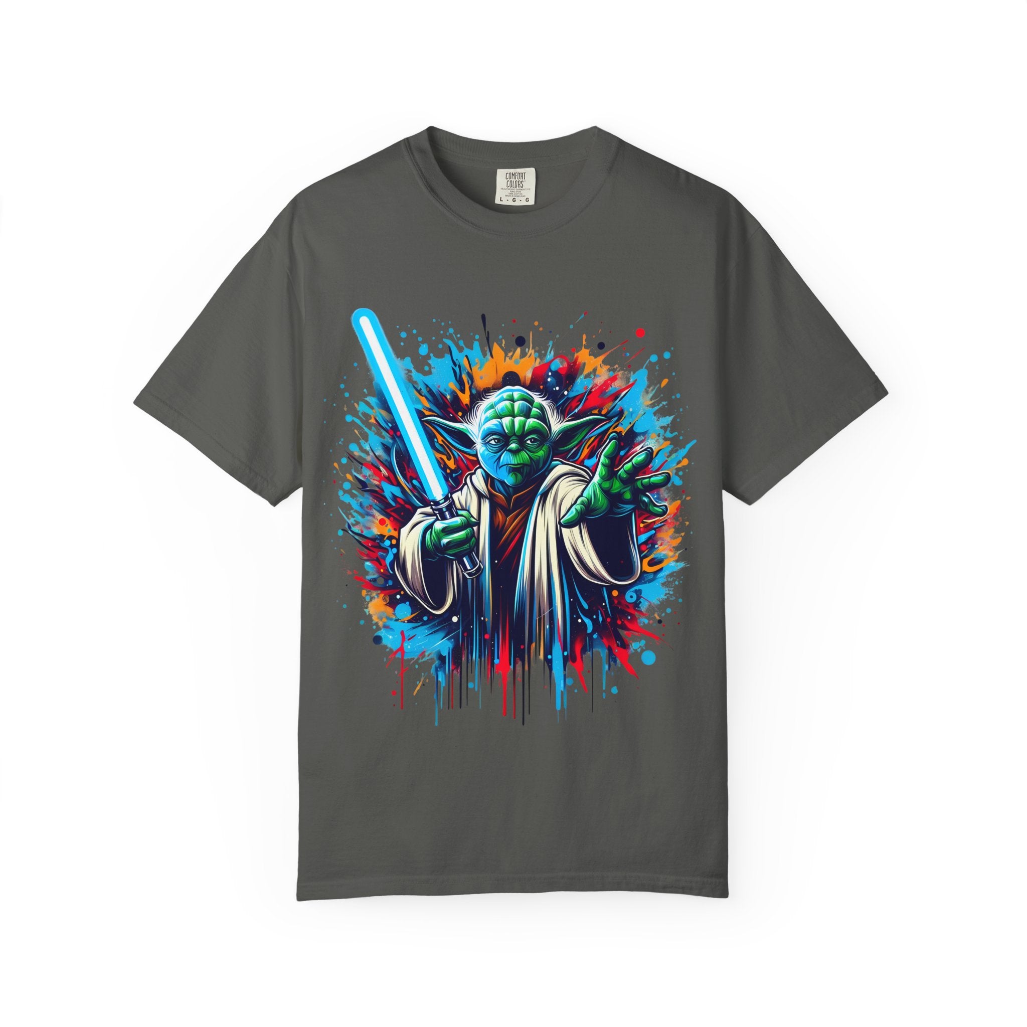 Galactic Jedi Warrior T Shirt Yoda Lightsaber Graphic Tee
