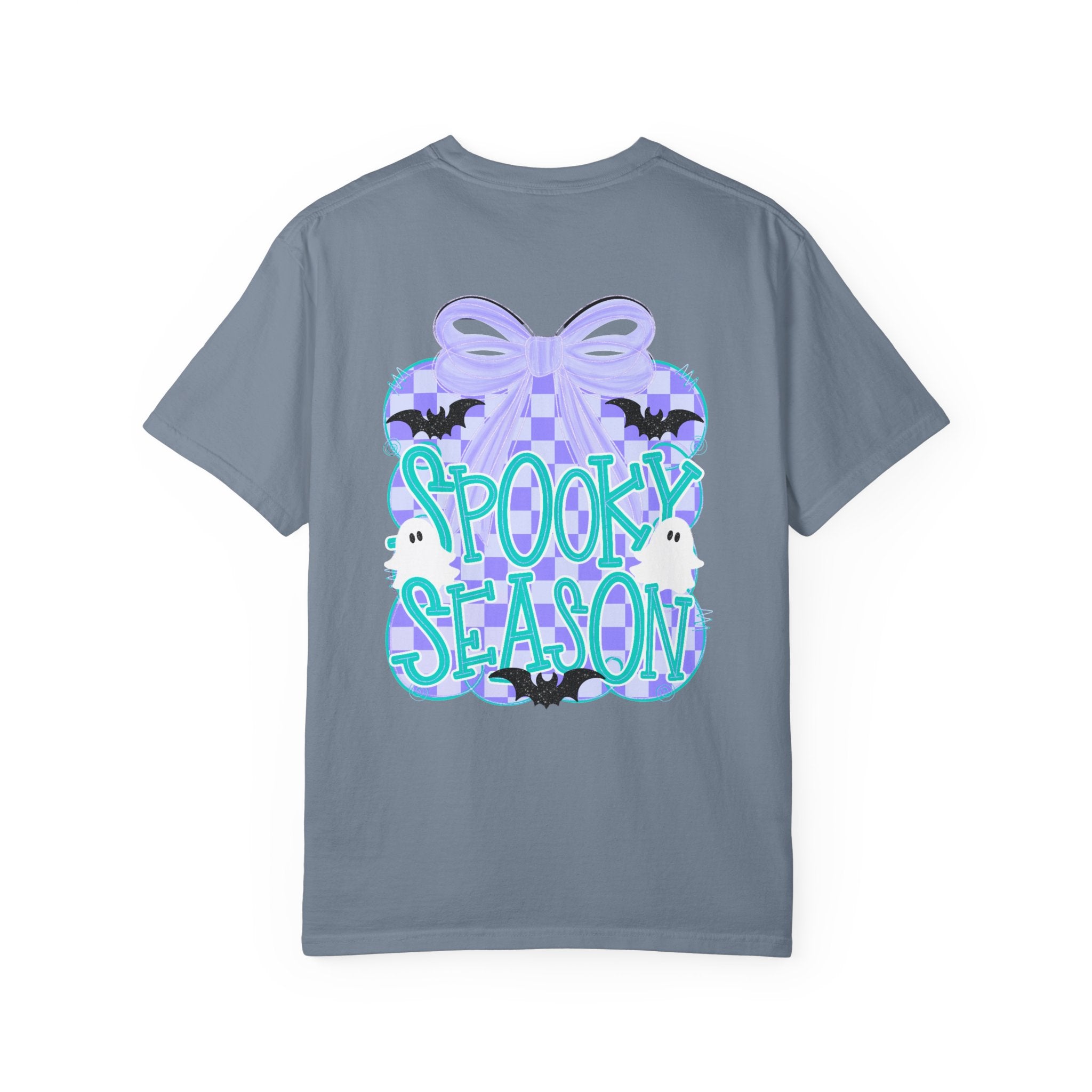 Spooky Season Ghost Tee Lavender Bow Halloween T Shirt