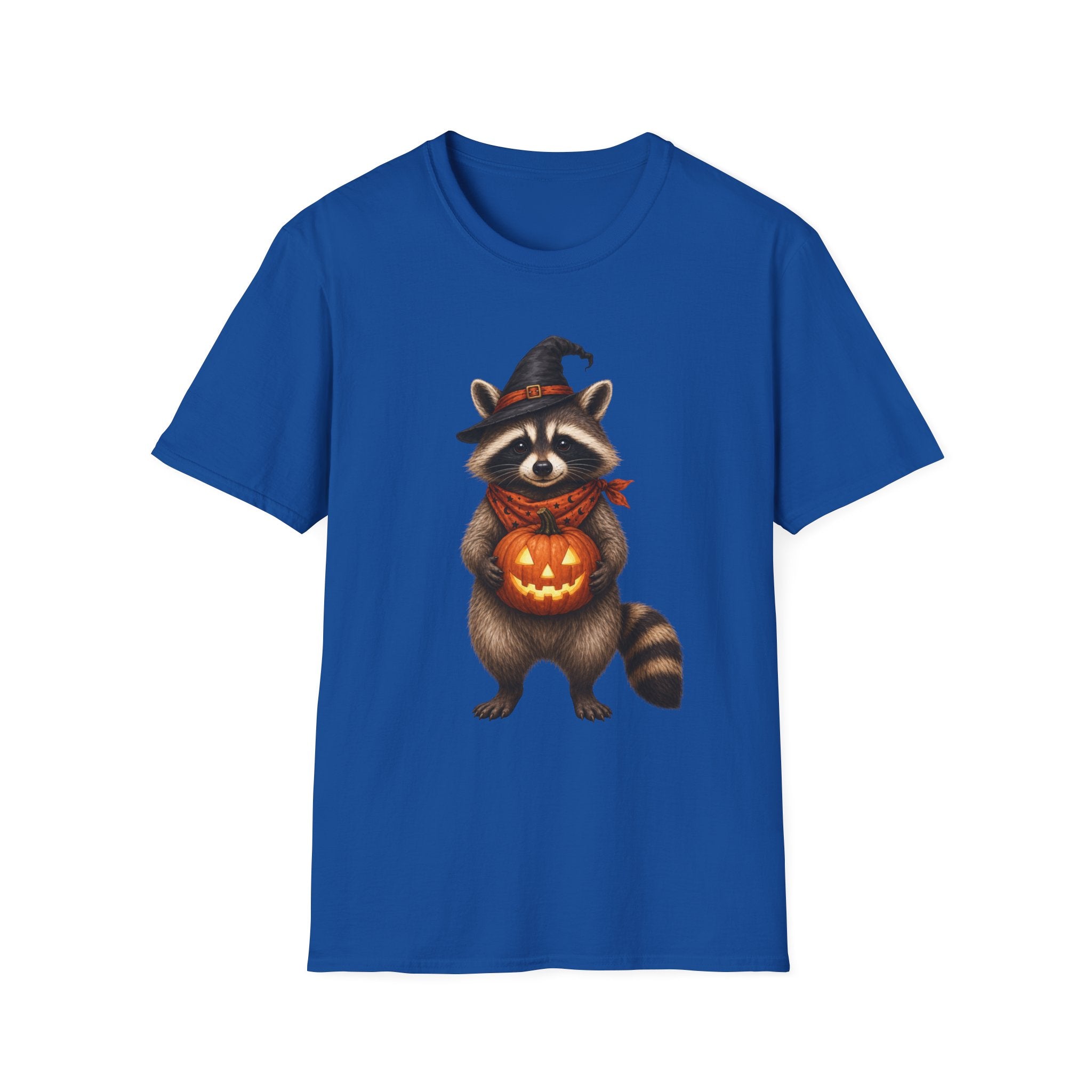 Raccoon Witch Halloween T Shirt Cute Pumpkin Trick-or-Treat Tee