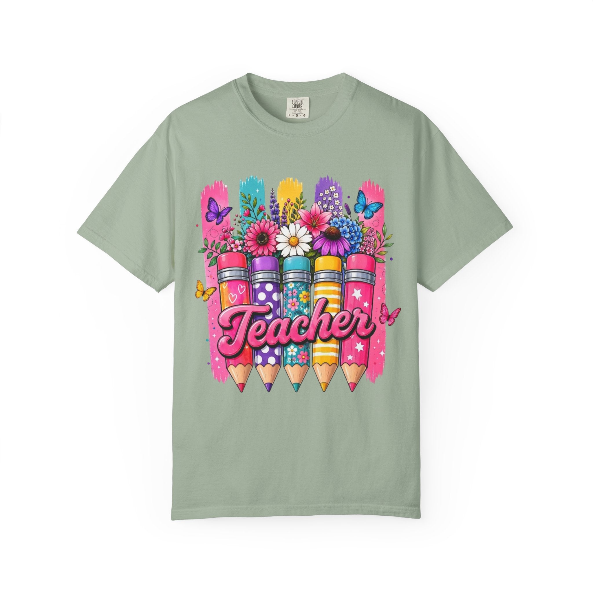 Teacher Pencil Bouquet T Shirt Colorful Floral Back to School Gift