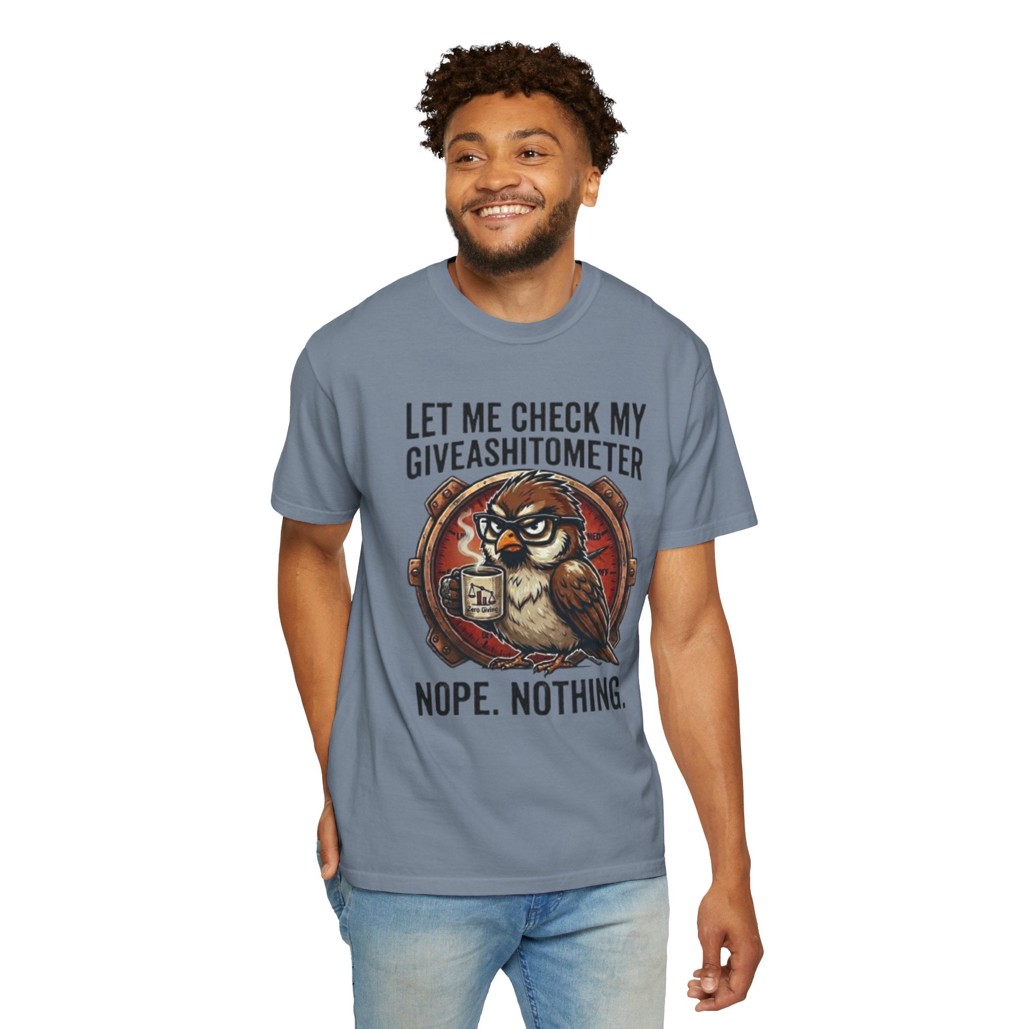 Let Me Check My Giveashitometer TShirt Funny Owl Graphic Tee